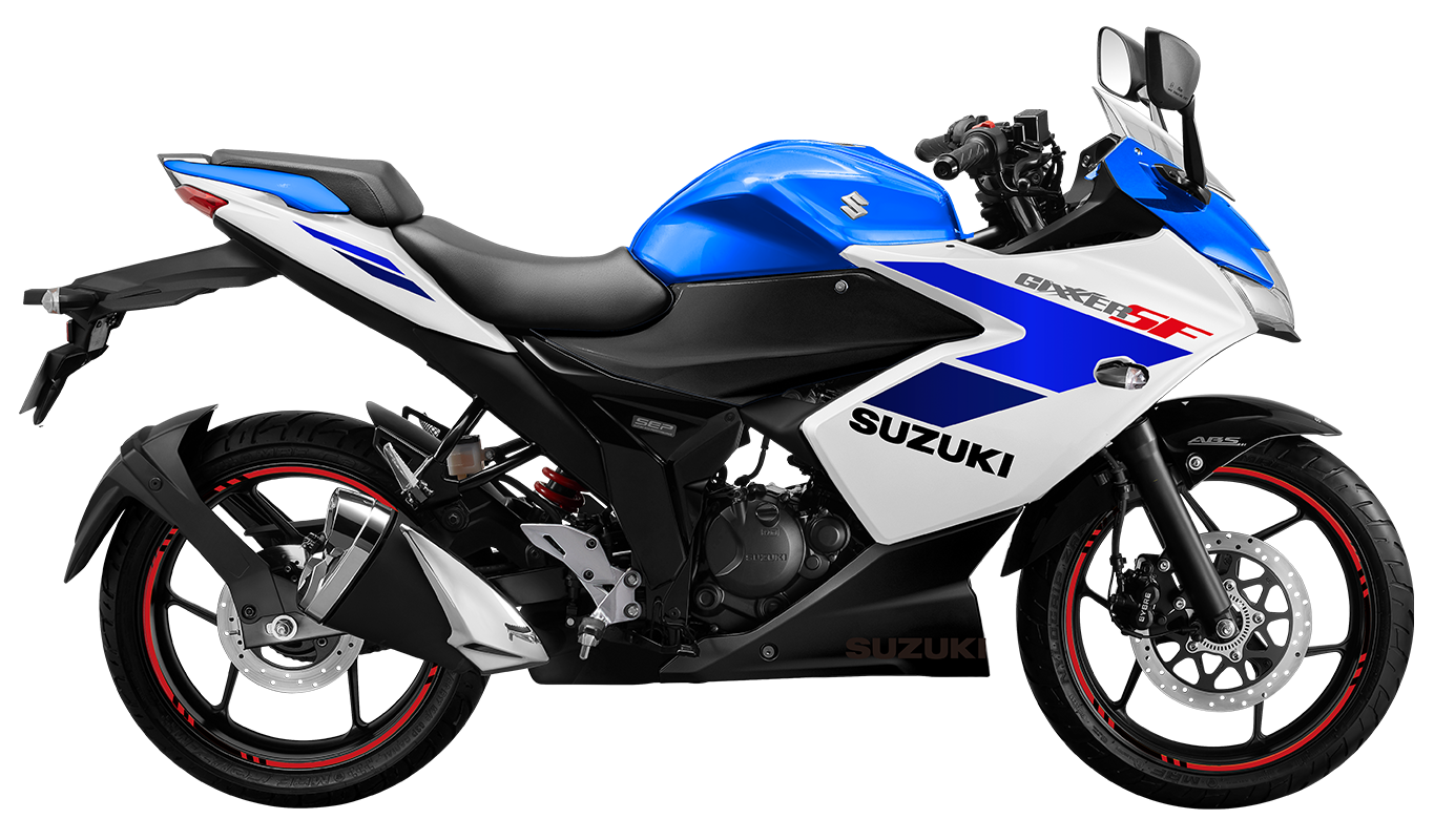 Gixxer SF FI ABS blanca y azul