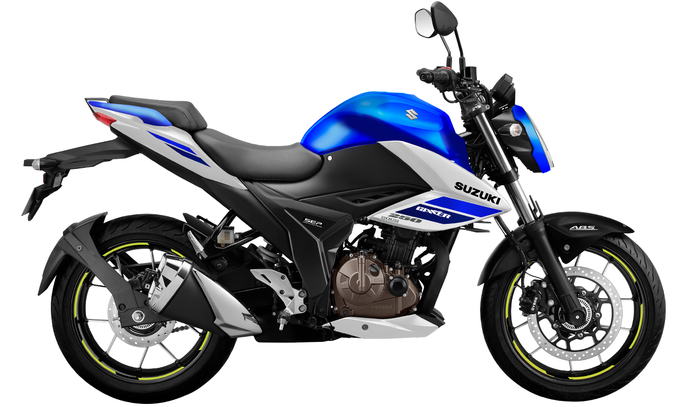 Gixxer 250 blanca y azul