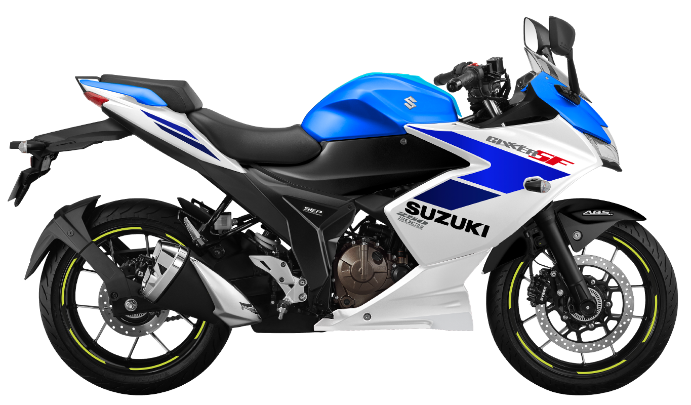 Gixxer SF 250 blanca y azul